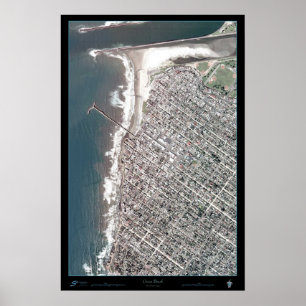 Ocean Beach San Diego California satellite poster