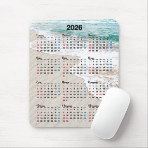 Ocean Beach Sand 2026 Calendar  Mouse Pad