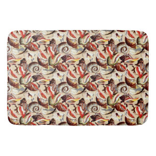 Ocean Beach Sandy Sea Shells Pattern Bath Mat