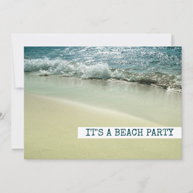 Ocean, Beach Sandy Shoreline Gentle Waves Invitation (Front)