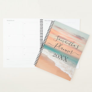 Ocean Beach Scene Script Calligraphy Planner
