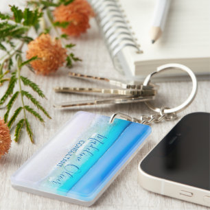 Ocean Beach Sea Travel Aqua Blue Stylish Keychain