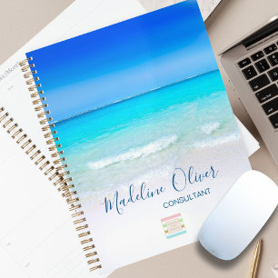 Ocean Beach Sea Travel Business Blue Logo