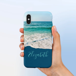 Ocean Beach Shore Personalized Blue Case-Mate iPhone Case