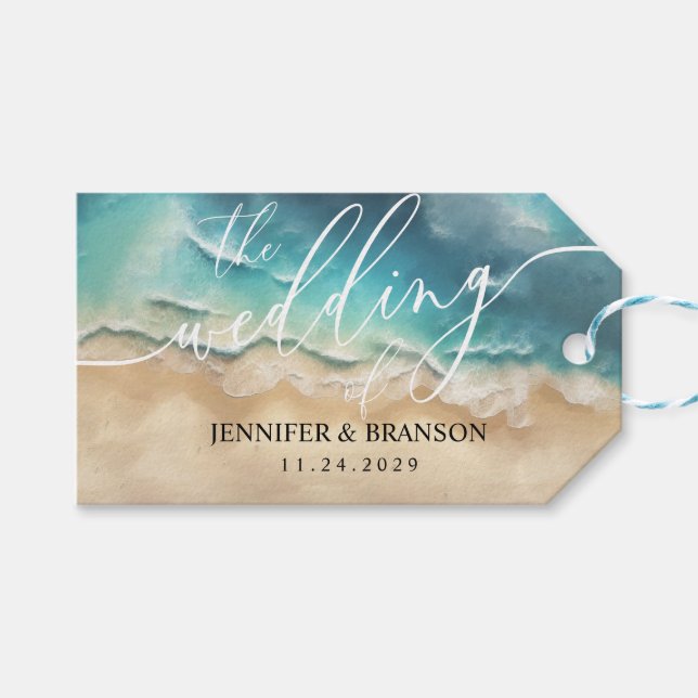Ocean Beach Signature Summer Chic Gift Tags (Front (Horizontal))