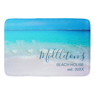 Ocean Beach Summer Seaside Scene  Bath Mat