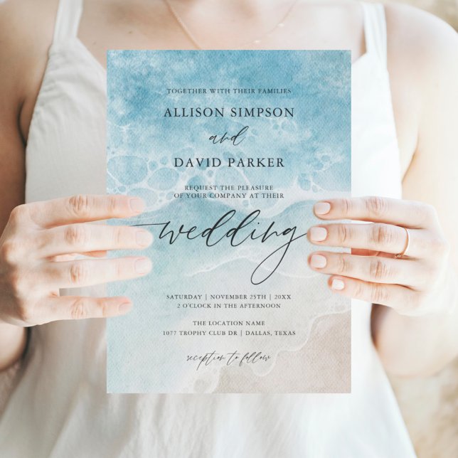 Ocean Beach Summer Wedding Invitations (Creator Uploaded)