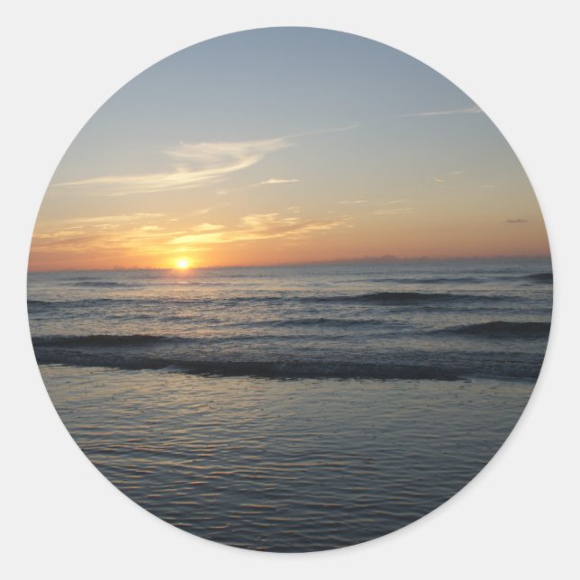 Ocean beach sunrise colour photo stickers (Front)