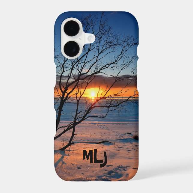 Ocean Beach Sunset Personalized iPhone Case (Back)
