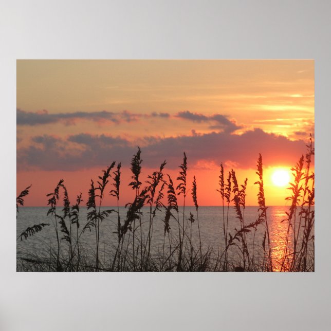 Ocean Beach Sunset Photo Nature Wall Poster (Devant)