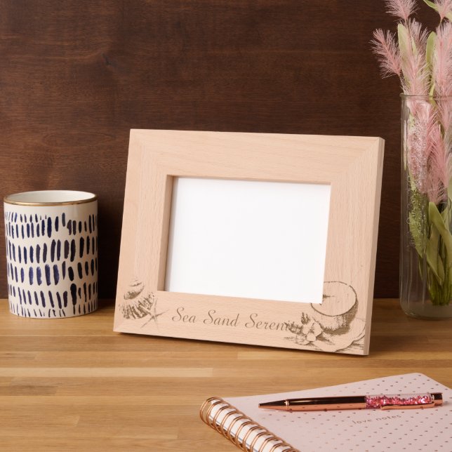 Ocean Beach Tropical Flower Coconut Starfish Etched Frames (Left)