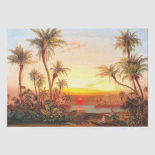 Ocean Beach Tropical Palm Tree Sunset Tissue Paper