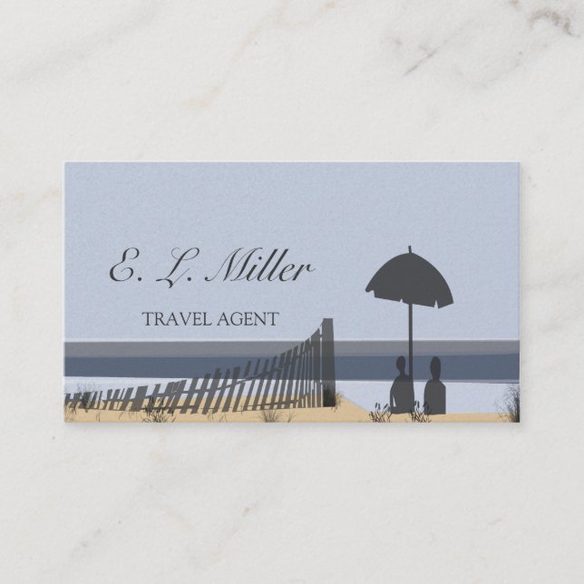 Ocean Beach Vacation Tropical Travel Consultant Business Card (Front)