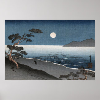 Ocean Beach View of Japanese Sun Rise Poster