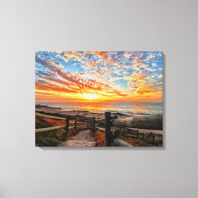 Ocean Beach View Tropical Sunset Paradise Dream Canvas Print (Front)
