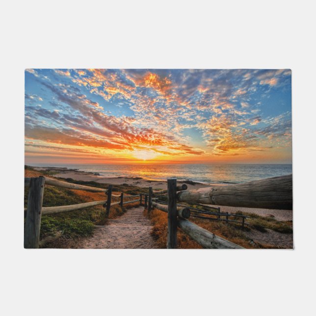 Ocean Beach View Tropical Sunset Paradise Dream Doormat (Front)