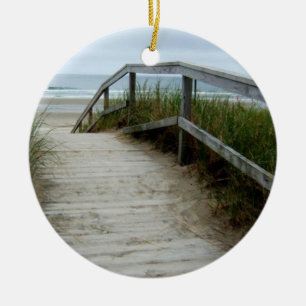 Ocean Beach Walkway Ceramic Ornament