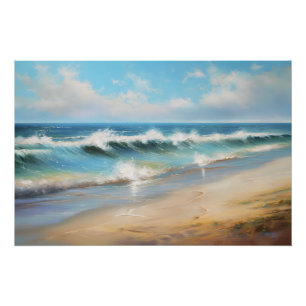 Ocean Beach Wave- Tidal Art Poster