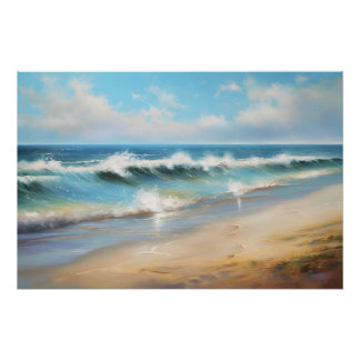 Ocean Beach Wave- Tidal Art Poster
