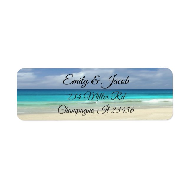 Ocean Beach Waves Return Address Labels (Front)