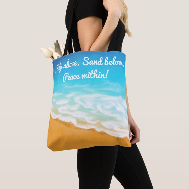 Ocean Beach waves Tote Bag (Close Up)