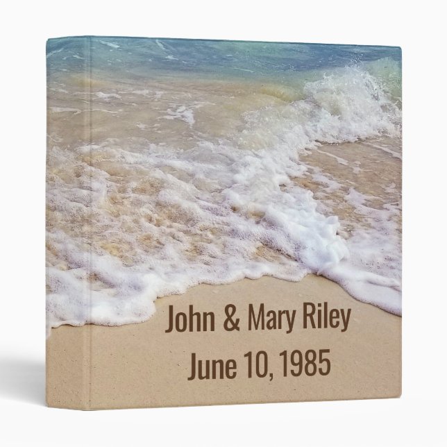 Ocean Beach Wedding Anniversary Binder (Front/Spine)