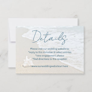 Ocean Beach Wedding Details Card