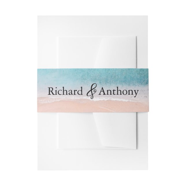 Ocean Beach Wedding Invitation Belly Band (Front Example)