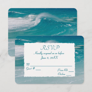 Ocean Beach Wedding RSVP  Invitation