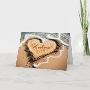 Ocean Beach Written in the Sand Thank You Card