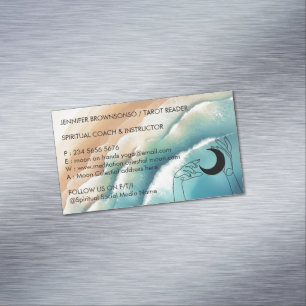 Ocean Beach Yoga Reiki Celestial Hand Magnetic Business Card