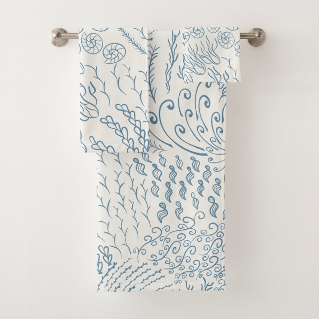 Ocean | Beachy | Coral Bath Towel Set (Insitu)