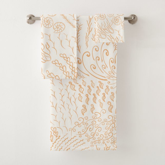 Ocean | Beachy | Coral Bath Towel Set (Insitu)