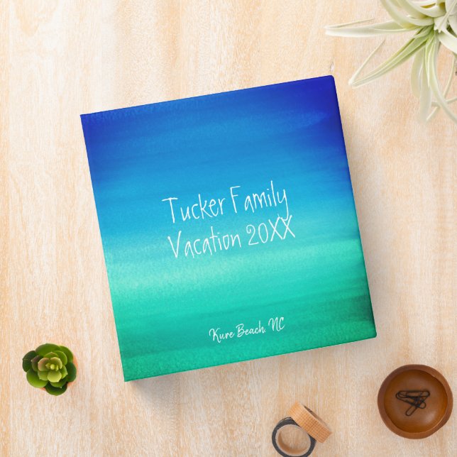 Ocean Beachy Summer Family Vacation Photo Binder (In Situ)