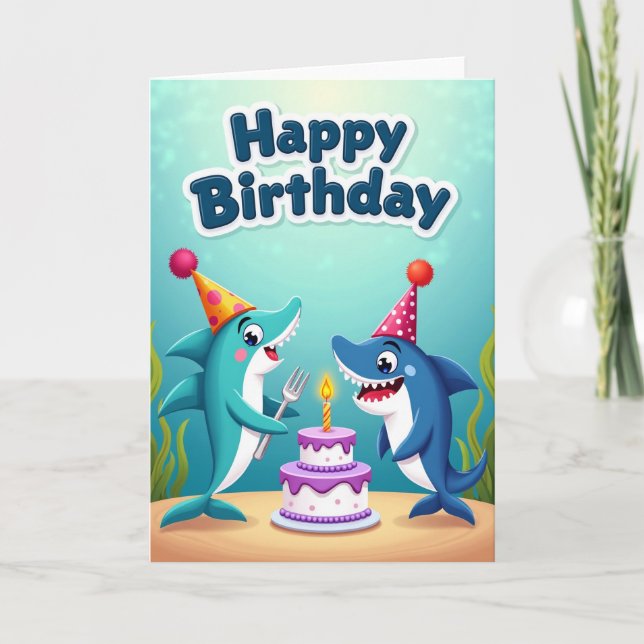 Ocean Birthday Creature Card (Front)