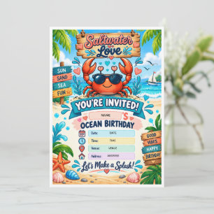 Ocean Birthday Party Invitation