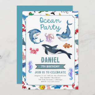 Ocean Birthday Party Invitation