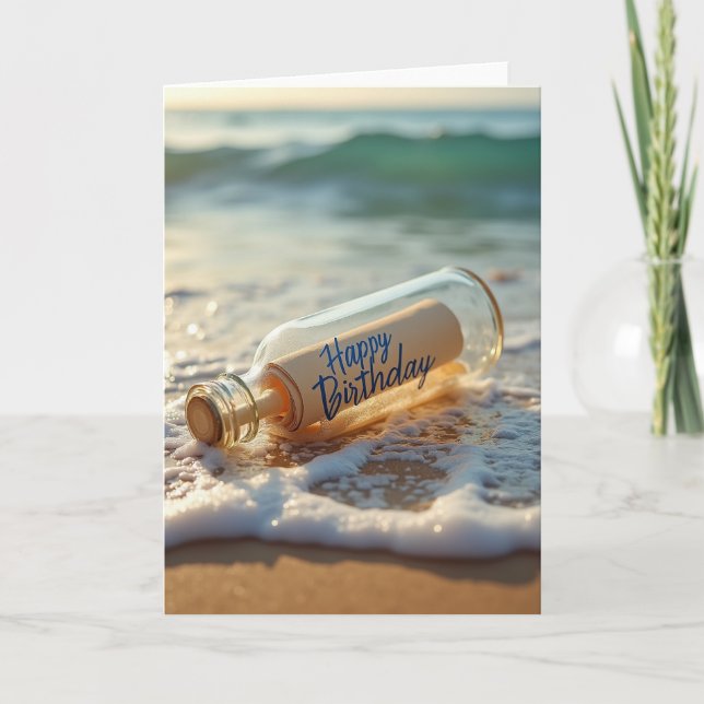 Ocean Birthday Scroll Card (Front)