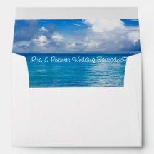 Océan bleu| Enveloppe personnalisée 7 ¼ po x 5 ¼ p