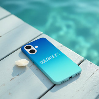 Ocean Bliss - Modern Blue Gradient iPhone 16 Case
