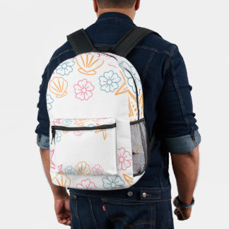 Ocean Blooms Backpack – Stylish Seaside Adventure 