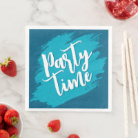 Ocean Blue Abstract Paint Stroke Party Time