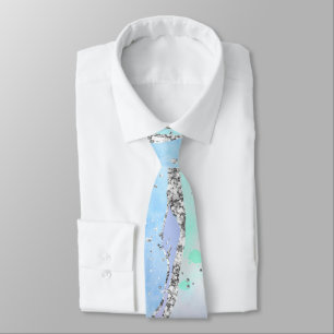 Ocean Blue Agate Parties scintillant Cravate