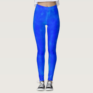 Ocean Blue All-Over Watercolor Paint Leggings