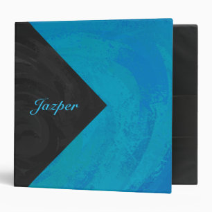 Ocean Blue and Black Monogram Binder