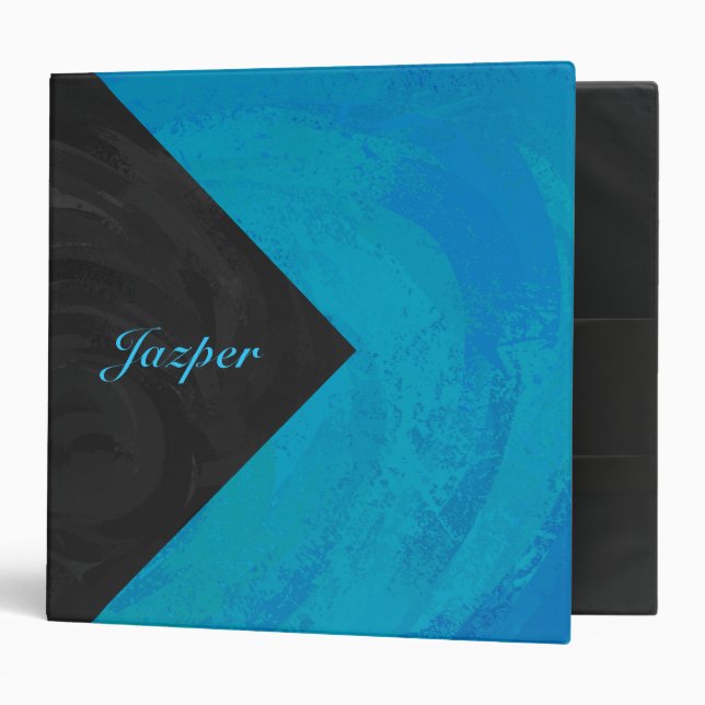 Ocean Blue and Black Monogram Binder (Front/Inside)