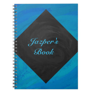 Ocean Blue and Black Monogram Notebook