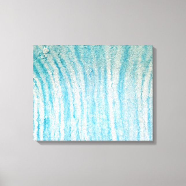 Ocean Blue And White Abstract Canvas Print (Front)