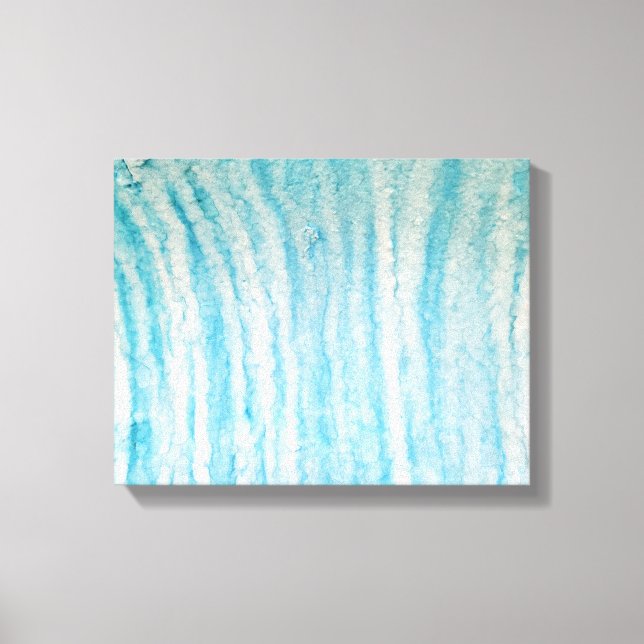Ocean Blue And White Abstract Canvas Print (Front)