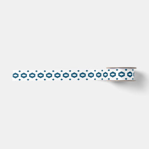 Ocean Blue and White: Geometriana Satin Ribbon